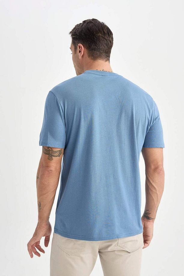 %100 Pamuk New Regular Fit Bisiklet Yaka Basic Düz Kısa Kollu Tişört V7699AZ25SP - 8