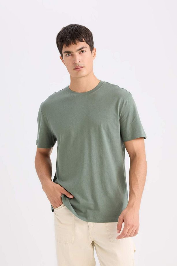 %100 Pamuk New Regular Fit Bisiklet Yaka Basic Düz Kısa Kollu Tişört V7699AZ24SP - 3