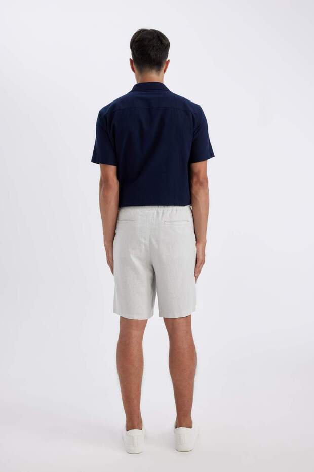 Relax Fit Keten Karışımlı Yazlık Bermuda Şort C1125AX24SM - 6