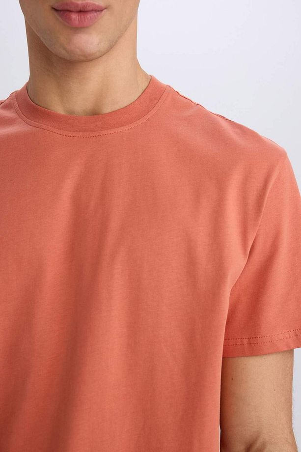 %100 Pamuk New Regular Fit Bisiklet Yaka Basic Düz Kısa Kollu Tişört V7699AZ24SP - 5