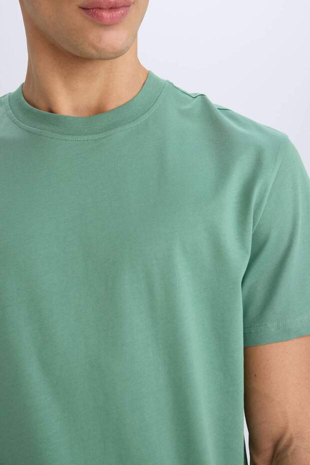 %100 Pamuk New Regular Fit Bisiklet Yaka Basic Düz Kısa Kollu Tişört V7699AZ24SP - 5