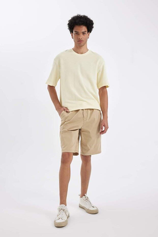 Regular Fit Gabardin Bermuda Şort D2899AX24HS - 2