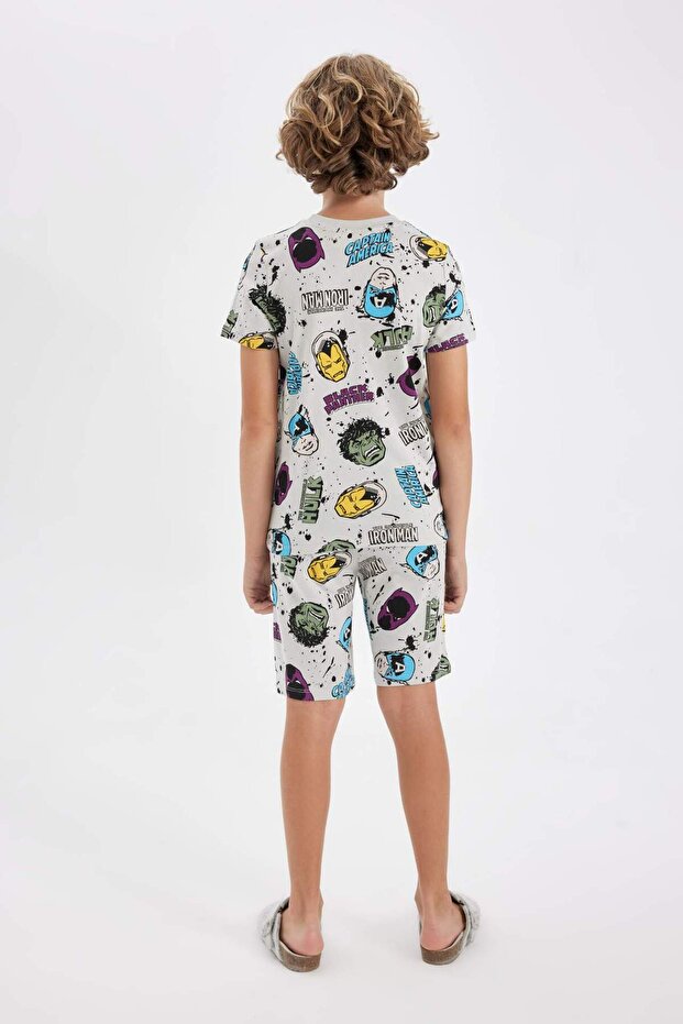 Erkek Çocuk Marvel Comics Pijama Takımı Kısa Kollu Üst Şort D1219A824SM - 5