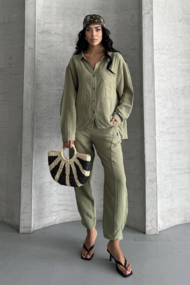 Coastal Muse Müslin Kumaş Oversize İkili Takım - 6