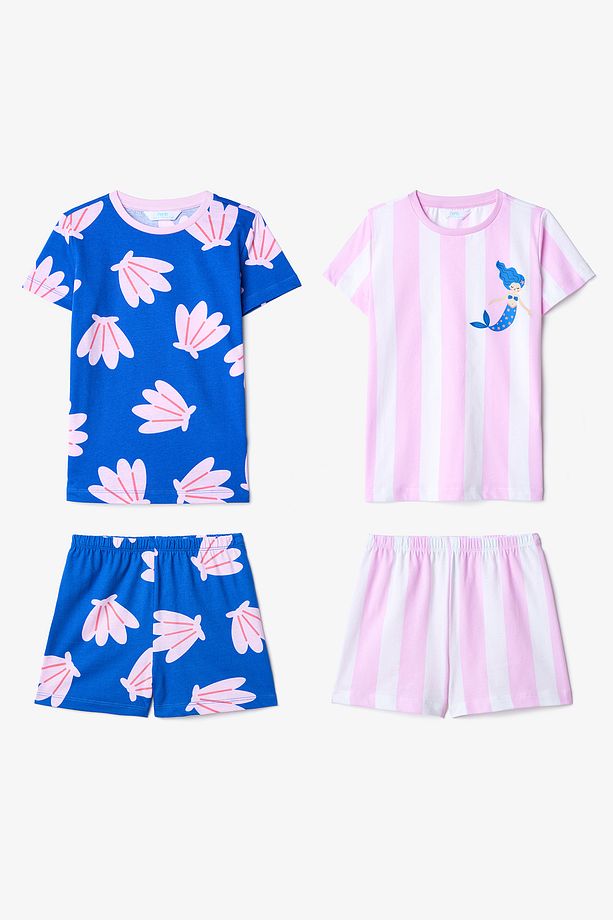 Kız Çocuk Shells 2li Çok Renkli Pijama Takımı - 1