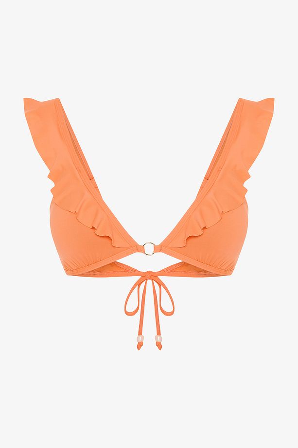 Turuncu Mango Deep Frill Bikini Üstü - 5