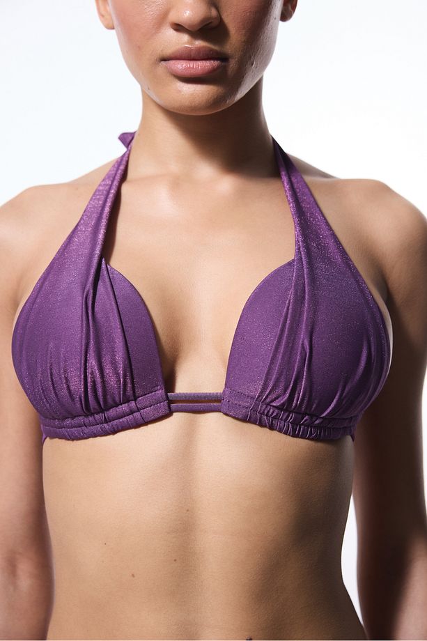 Mor Flora Cup Push Up Bikini Üstü - 4