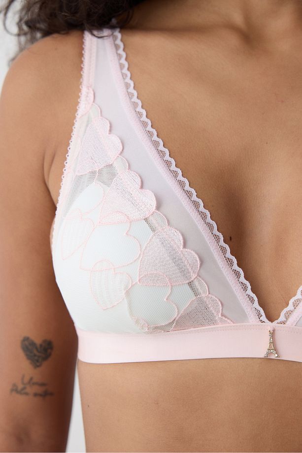 Removable Padded Triangle Pembe Sütyen - Loves Paris Koleksiyonu - 4