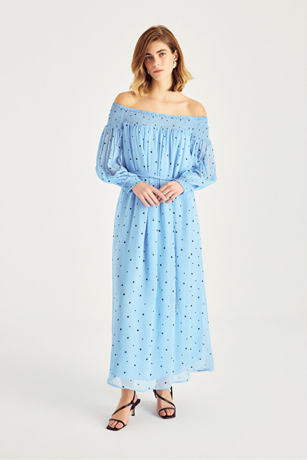 Rochie lungă cu guler tip Madonna - 3