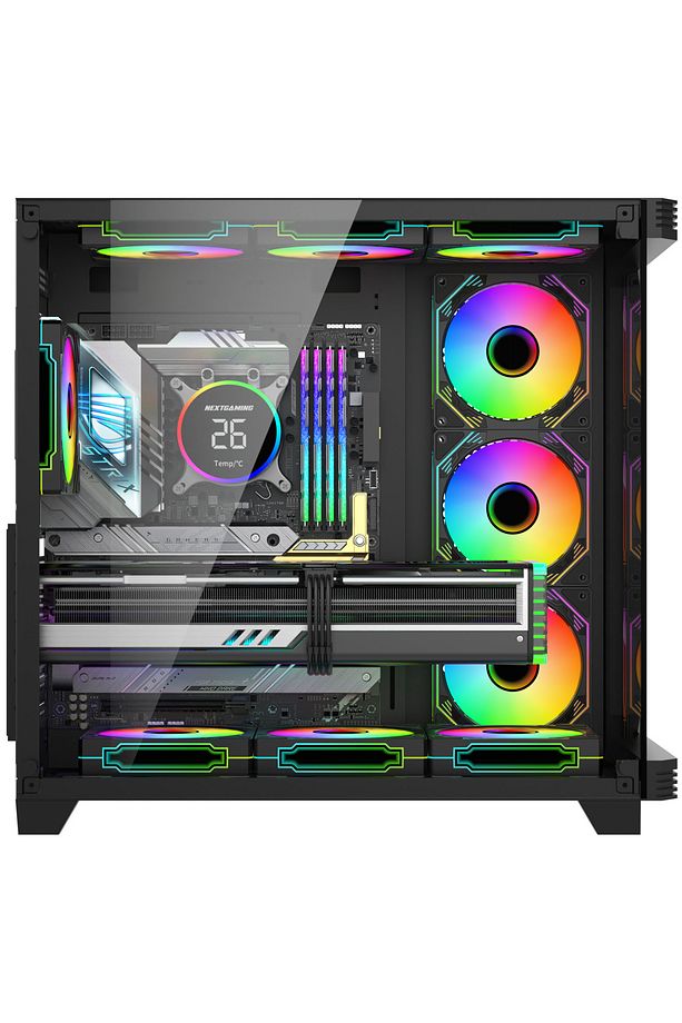 Sirius Black ARGB Panel 7x Fan Kumanda ve Kontrolcü ATX Boş Bilgisayar Kasası Siyah - 3