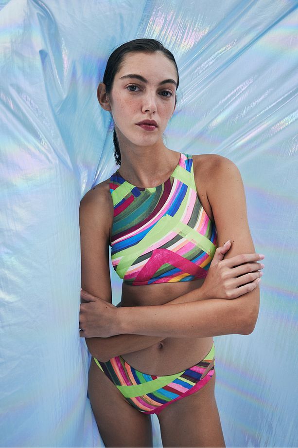 Flora Desenli Halter Bikini Üstü-Aysu Türkoğlu Koleksiyonu - 1