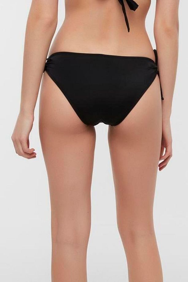 Siyah Basic Yandan Bağlama Detaylı Bikini Altı - 3