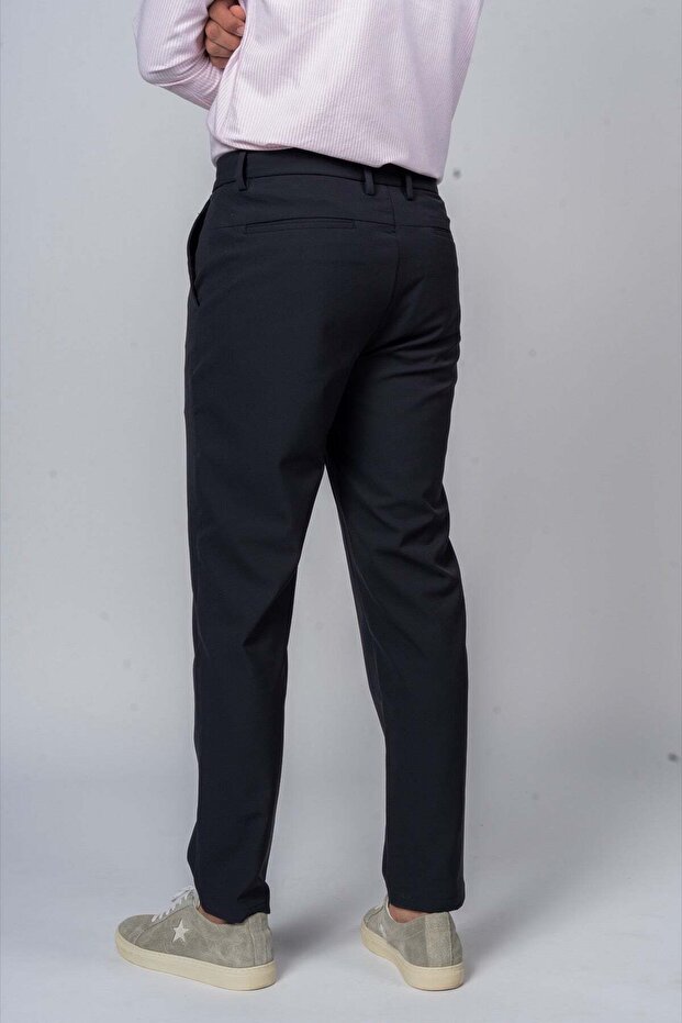 بنطلون تقني من مزيج مطاطي - أزرق داكن - 2