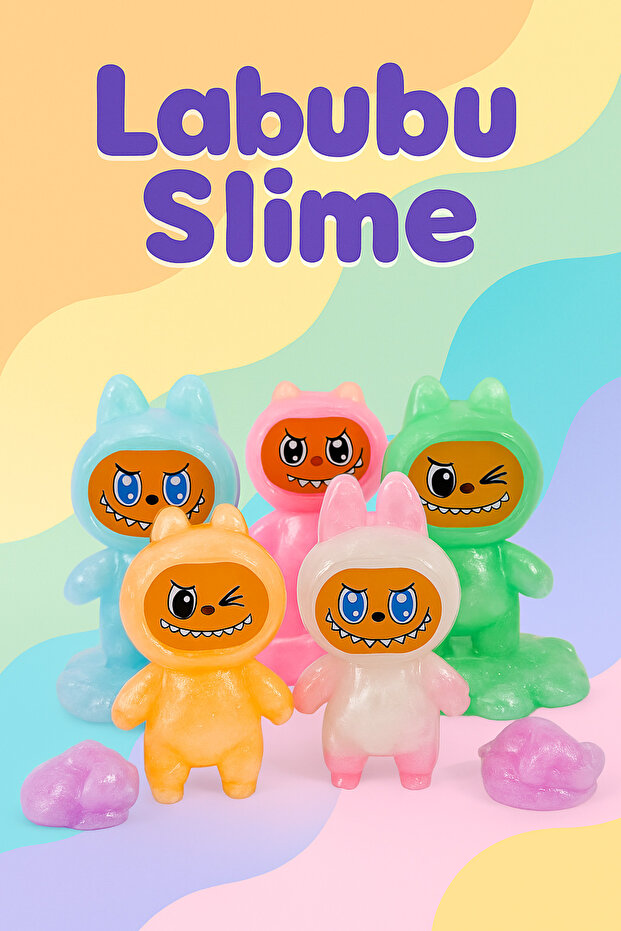 Labubu Ready Slime Ready to Handle Non-Stick Ready 1 Piece Labubu Slaym Colorful, Non-Stick, Fun Slime Game - 5