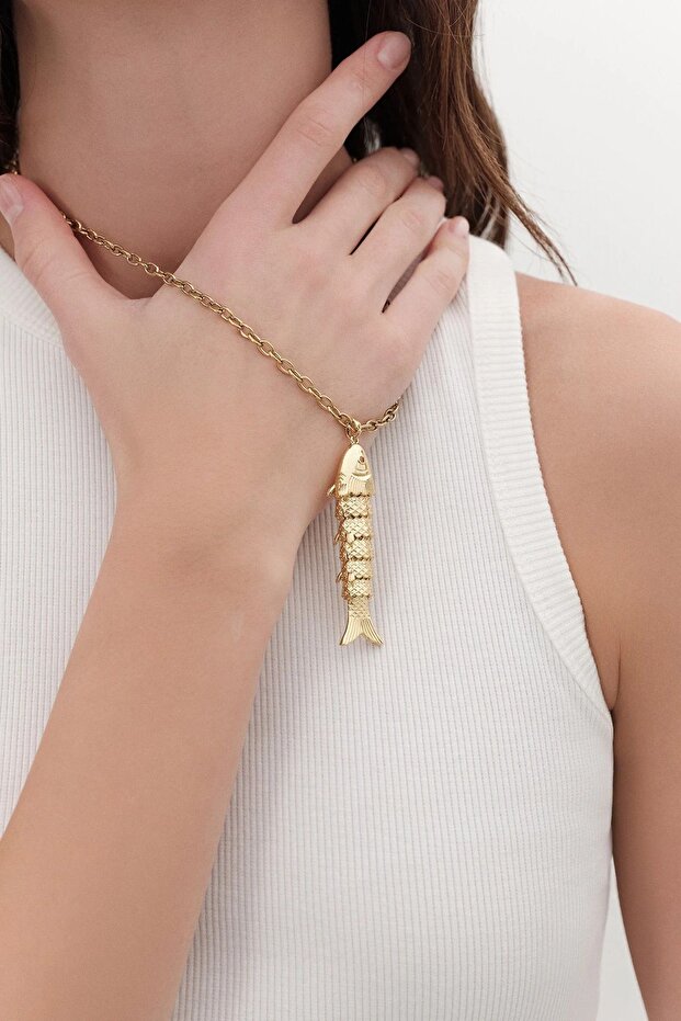 Hareketli Balık Figürlü Kolye - 2