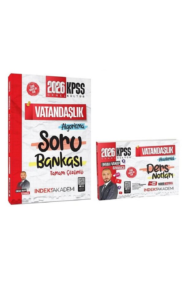 İndeks Akademi 2026 KPSS Vatandaşlık Akademisi Video Ders Notları + Soru Bankası 2 li Set - Emrah Va - 2