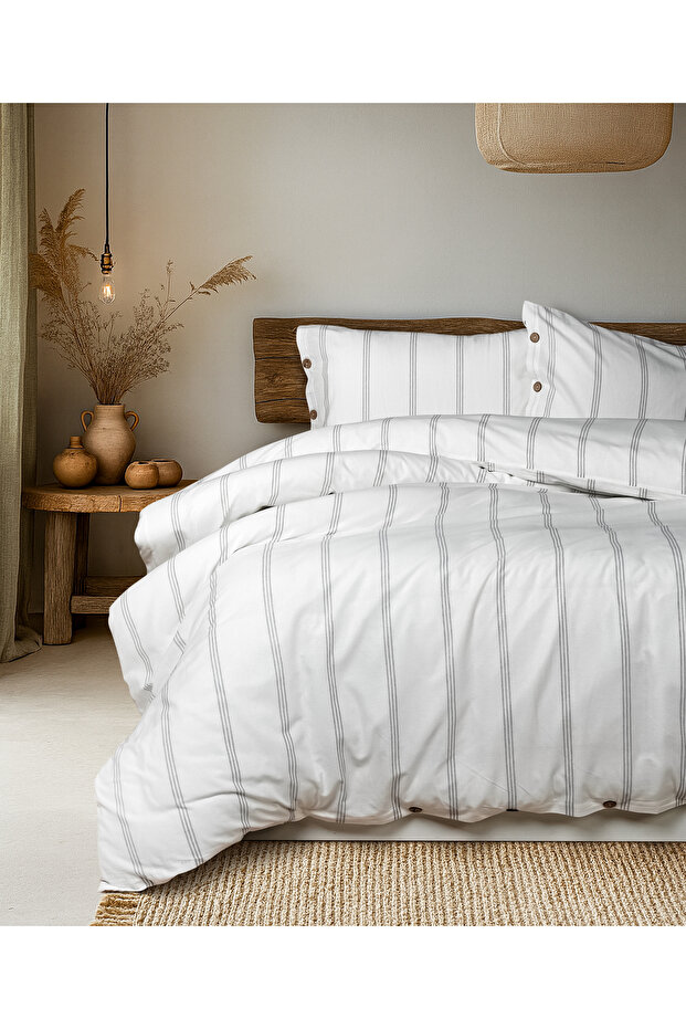 Cotton Collection Single Striped Duvet Cover Set Seroya