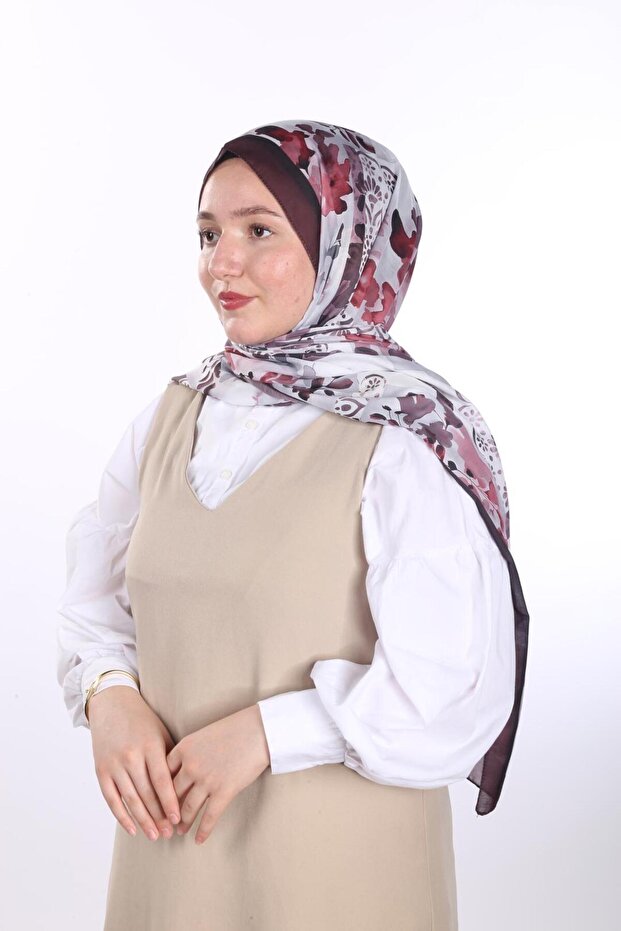 وشاح وردي بنمط الأزهار - 4