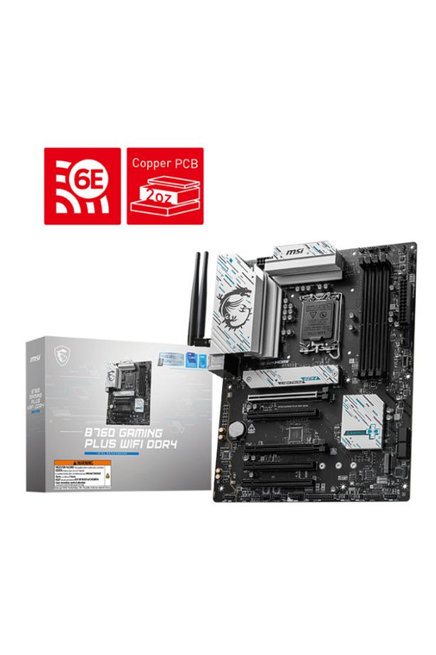B760 GAMING PLUS WIFI DDR4 Intel LGA1700 DDR4 5333+(OC)MHz ATX Anakart - 1