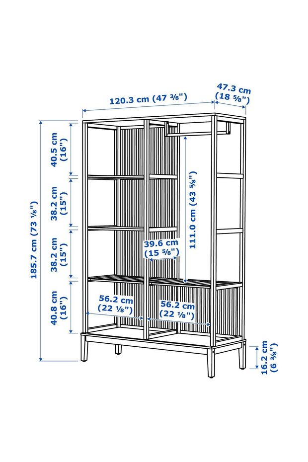açık gardırop, bambu, 120x186 cm - 8