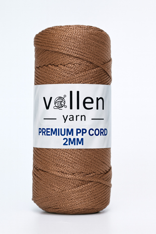 200gr/230m Premium Polyester Macrame Thread 2mm, Macrame Thread, Macrame, Supla, Bag Thread, Camel - 1