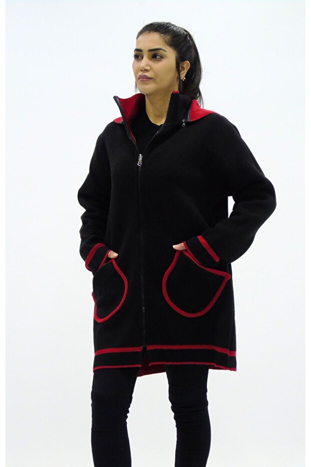 Lams Kapüşonlu Çift Taraflı Ceket - 5