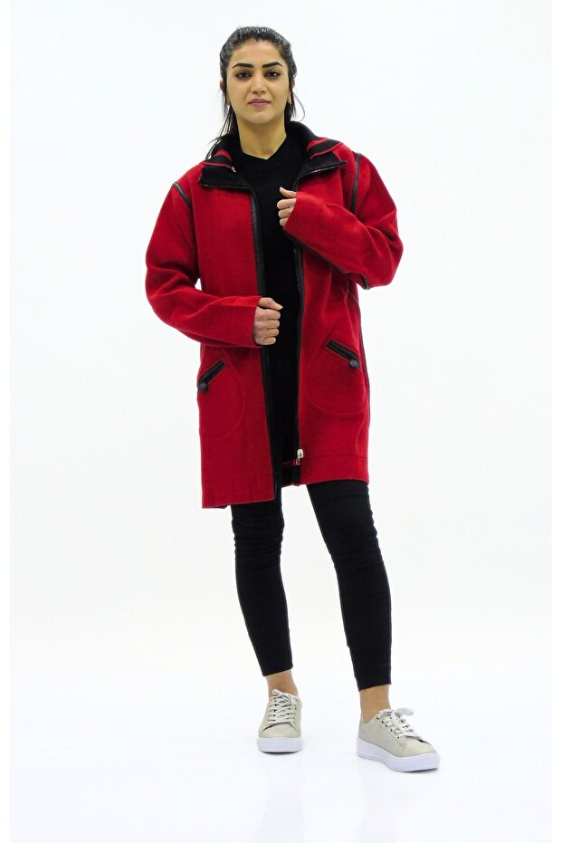 Lams Kapüşonlu Çift Taraflı Ceket - 2