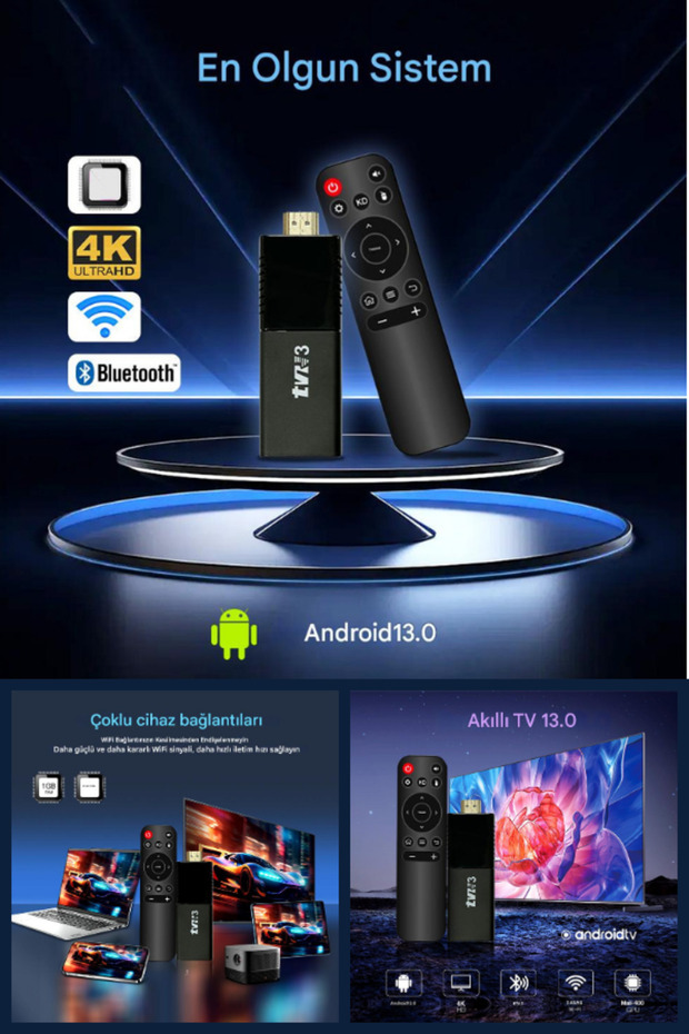 Ultra Hd Android Tv Box 4K Android Tv Tv Box Tv Stick Media Player Smart Tv Wifi - 4