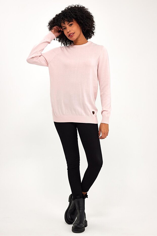 CYCLING COLLAR PINK COMFORT FIT SWEATER (E20-18907)
