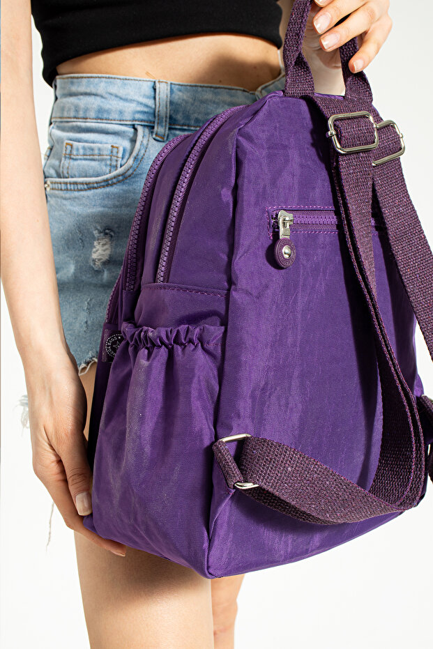 حقيبة ظهر من القماش المجعد - 3