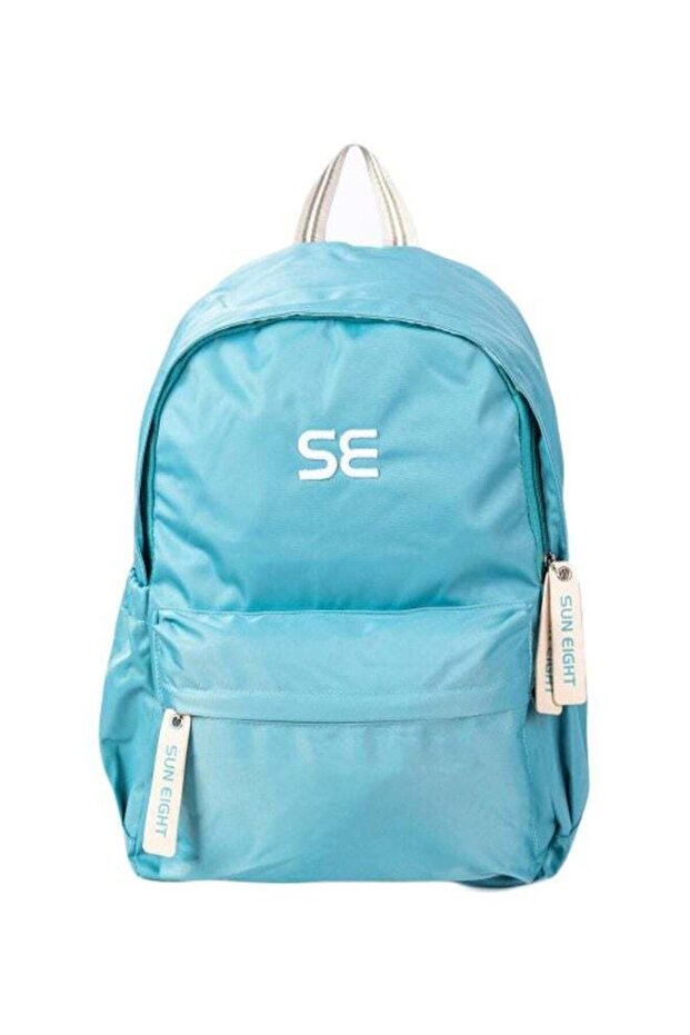 حقيبة ظهر مدرسية من البوليستر باللون الأزرق السماوي - 1