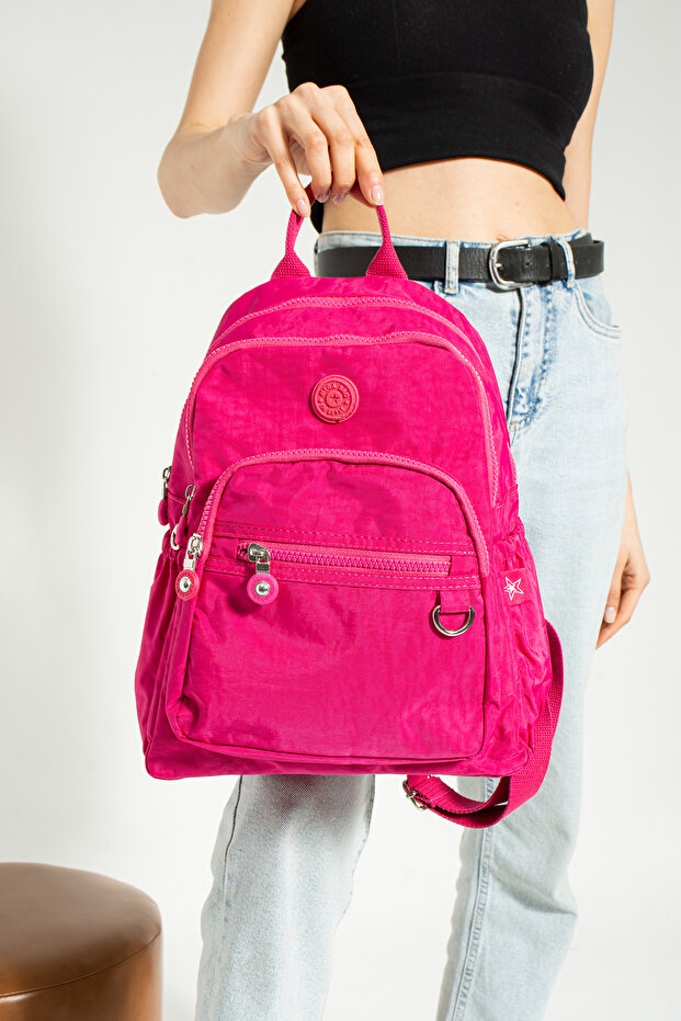 حقيبة ظهر من القماش المجعد - 1