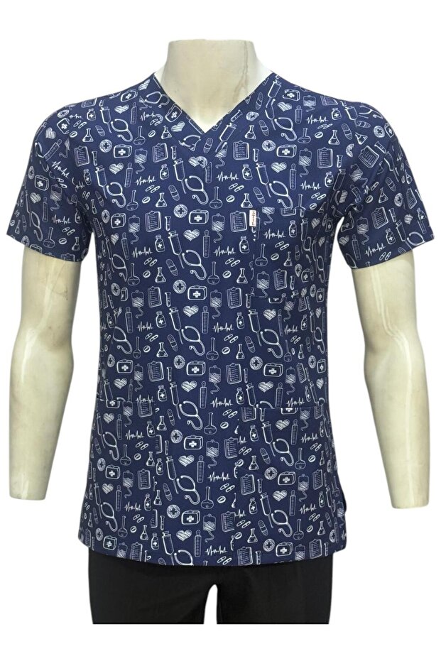 Patterned Nurse Single Top - 1