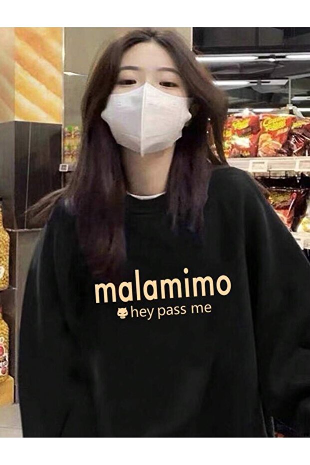 طاقم الرقبة البلوز المعتاد أسود MALAMIMO