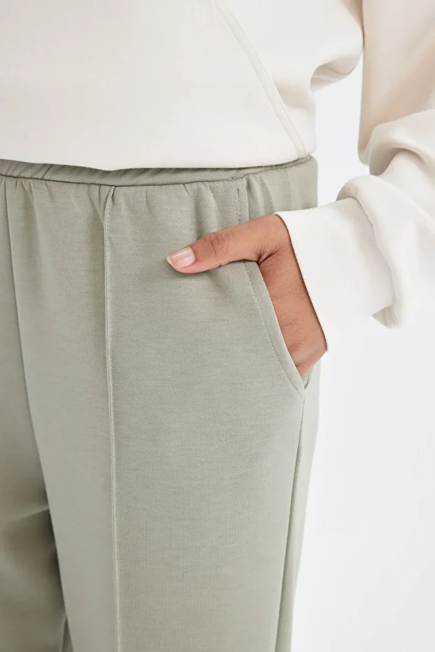 Fit Sporcu Jogger Eşofman Altı Basic Düz Standart Fit Geniş Paça Skuba Dalgıç Kumaş A5628ax24 - 5