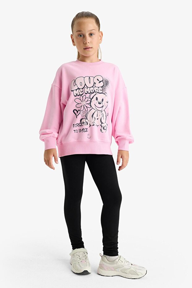 Girl's Black Long Length School Leggings A6907A823Au