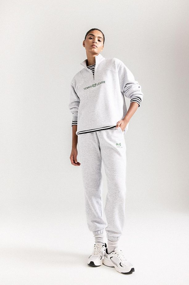 DeFactoFit Sporcu Jogger Eşofman Altı Standart Fit Standart Boy Beli Paçası Lastikli Cepli Bağcıklı - 2