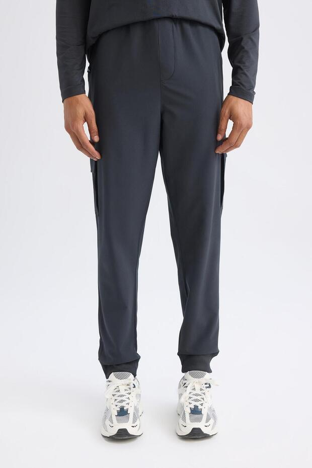 Fit Jogger Eşofman Altı Standart Fit Beli Bağcıklı Basic Düz Lastikli Paça Cepli D1901ax24au - 4