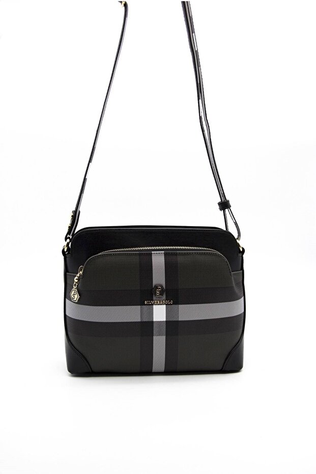 Black - Black Plaid Women's Crossbody Bag Sp364