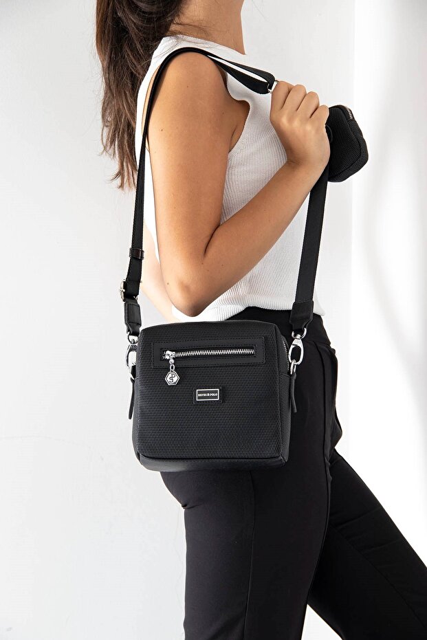 Black - Black Sp1038 Women's Crossbody Bag