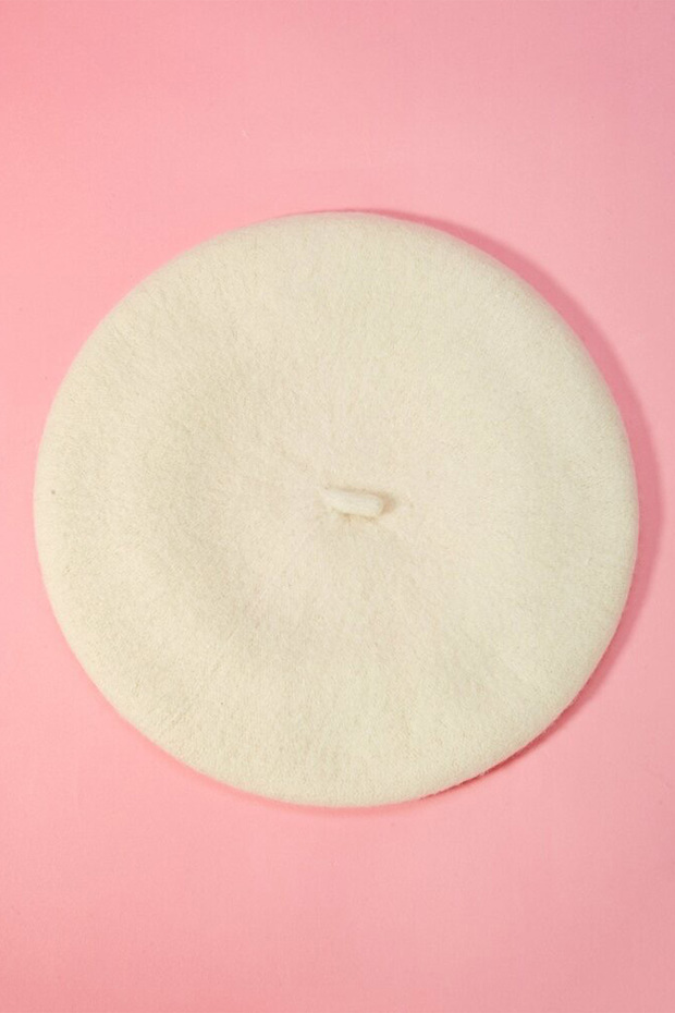 Ekru Fransız Ressam Keçe Bere Şapka - 2