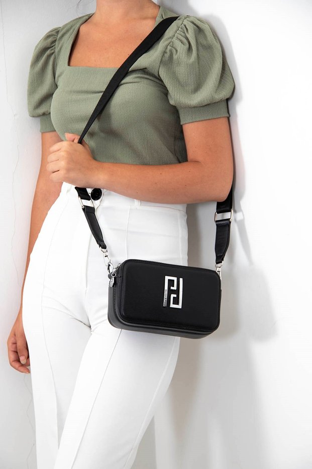 Black - Black Sp1078 Women's Crossbody Bag
