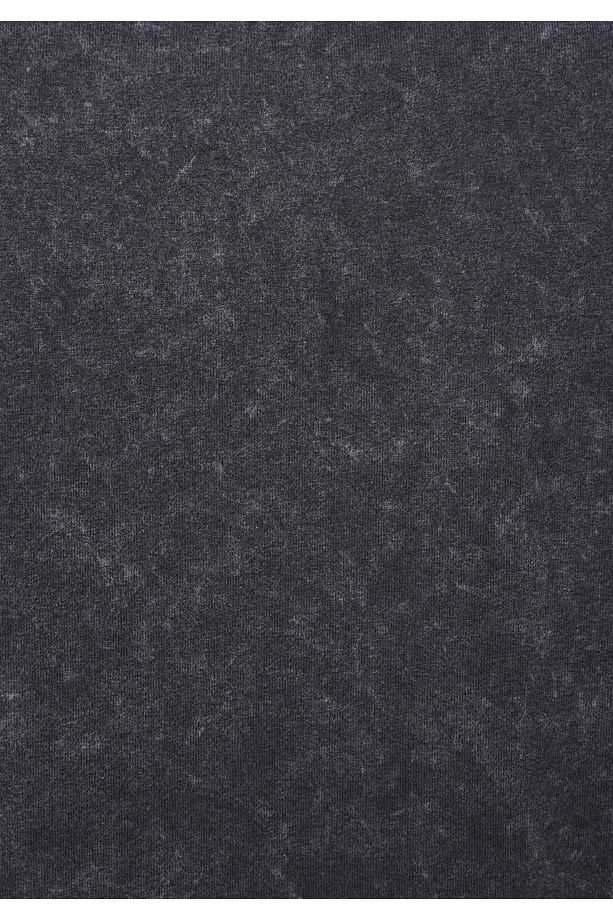 Regular Fit Yuvarlak Yaka Baskılı Kadın Antrasit Kısa Kol Tişört - 5