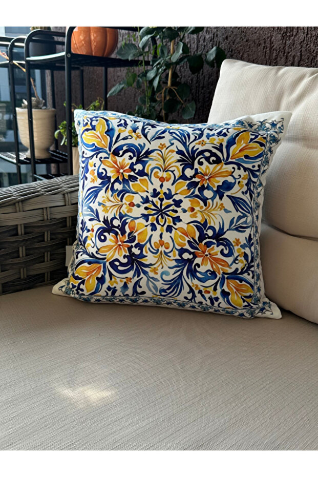 غطاء وسادة رمي منقوشة بالأزهار - 3