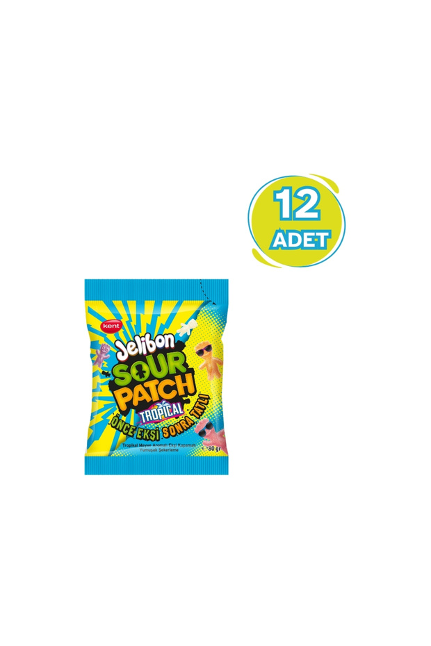 Sour Patch Tropikal Meyve Aromalı Yumuşak Şekerleme 80 gr - 12 Adet - 1