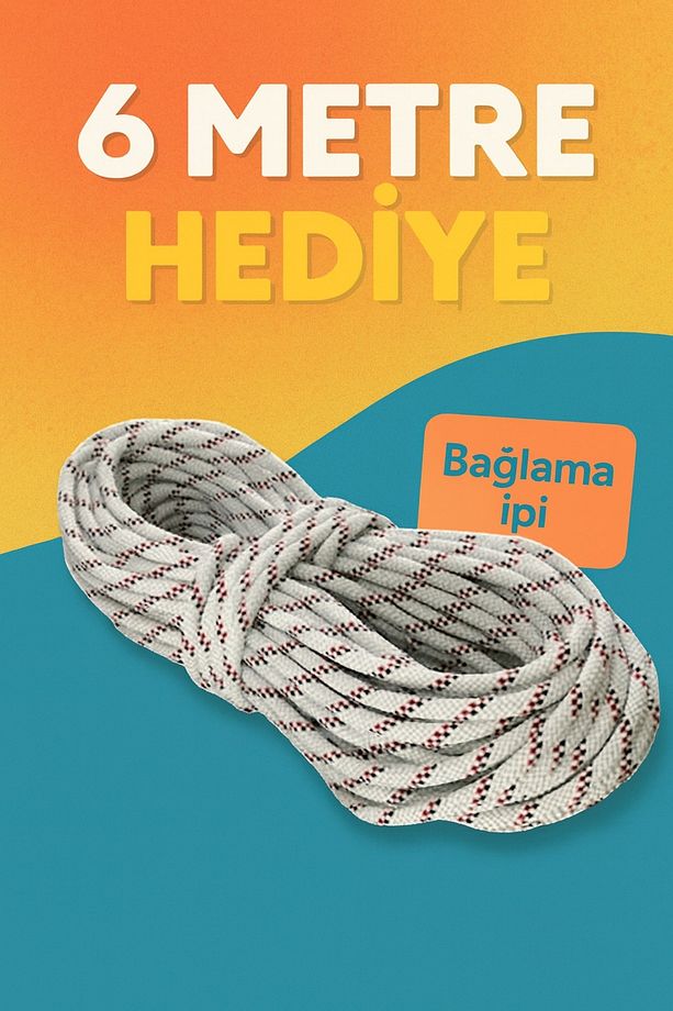 Hamak Salıncak Pamuklu Örgülü Çift Kişilik Tek Örgülü Beyaz + 6 Metre Bağlama İpi - 4