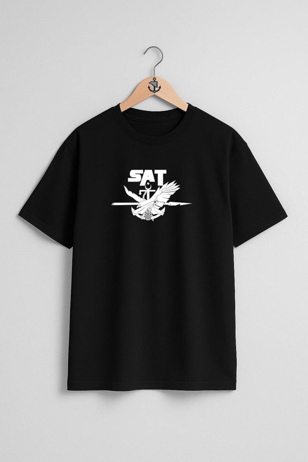 Oversize Sat - Underwater Assault Command Unisex T-Shirt with Chest and Back Design