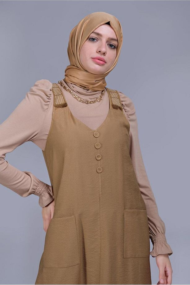 PÜSKÜL DETAYLI CEPLİ JİLE 40781 - 1