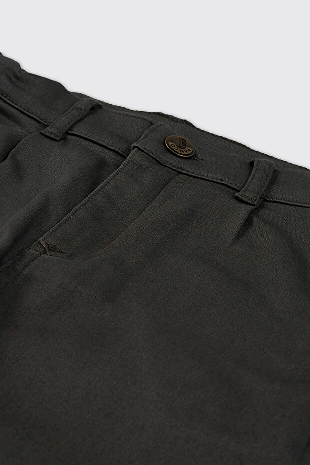 Boy's Anthracite Buttoned Pants - 3