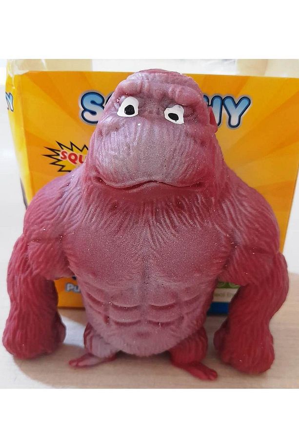 SQUISHY TOYS GORİL SUKUŞİ STRES GİDERİCİ OYUNCAK MAYMUN SQUİSHY KUMLU - 6